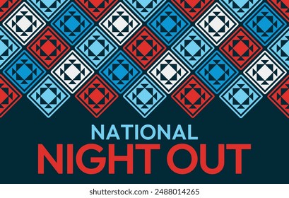 National Night Out (NNO) is celebrated on August. National Night Out with colorful design and dark background. National Night Out wallpaper, background, banner, cards. Vector EPS 10.