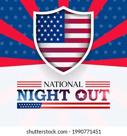 National Night out (NNO) is observed every year in August, it is an annual community building campaign that promotes police-community partnerships and neighborhood camaraderie. vector illustration