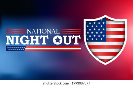 National Night out (NNO) is observed every year in August, it is an annual community building campaign that promotes police-community partnerships and neighborhood camaraderie. vector illustration