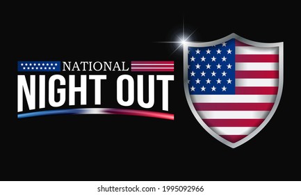 National Night out (NNO) is observed every year in August, it is an annual community building campaign that promotes police-community partnerships and neighborhood camaraderie. vector illustration