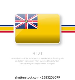 National Niue Flag.Vector Niue Button Flag. Realistic National Flag Design and Vector Template.