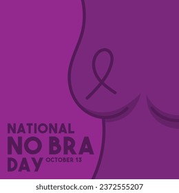 National No Bra Day. October 13. Eps 10. svg