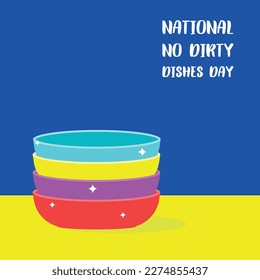 national no dirty dishes day . Design suitable for greeting card poster and banner