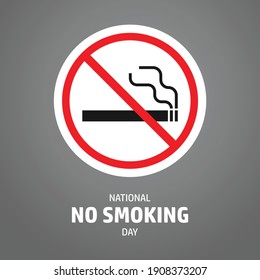 National no smoking day concept design. No smoking sign vector isolated in black background.