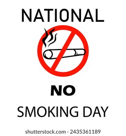 National no smoking day concept design. No smoking sign vector isolated in white background.