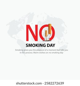 National no smoking day poster. Consumed cigarettes. abstract vector illustration design