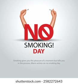 National no smoking day poster. Consumed cigarettes. abstract vector illustration design