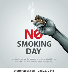 National no smoking day poster. Consumed cigarettes. abstract vector illustration design