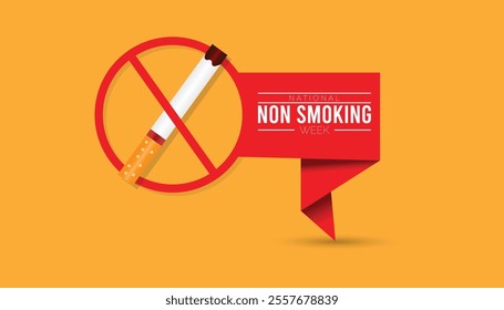 National Non Smoking week observed each year during January. National Non Smoking week creative concept design. Vector template for banner, greeting card, poster with background.