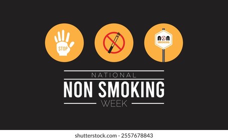 National Non Smoking week observed each year during January. National Non Smoking week creative concept design. Vector template for banner, greeting card, poster with background.