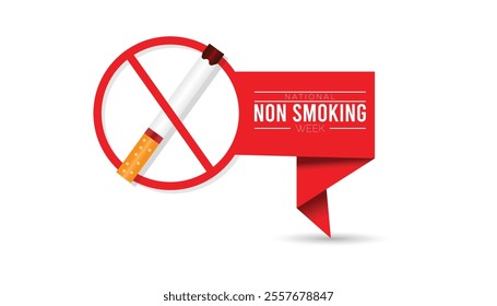 National Non Smoking week observed each year during January. National Non Smoking week creative concept design. Vector template for banner, greeting card, poster with background.