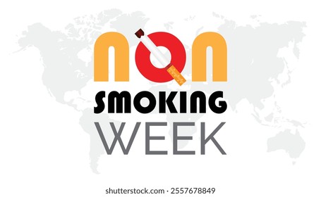 National Non Smoking week observed each year during January. National Non Smoking week creative concept design. Vector template for banner, greeting card, poster with background.