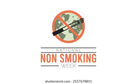 National Non Smoking week observed each year during January. National Non Smoking week creative concept design. Vector template for banner, greeting card, poster with background.