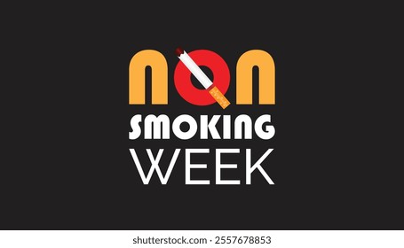 National Non Smoking week observed each year during January. National Non Smoking week creative concept design. Vector template for banner, greeting card, poster with background.