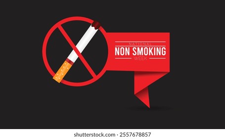 National Non Smoking week observed each year during January. National Non Smoking week creative concept design. Vector template for banner, greeting card, poster with background.