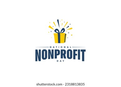 national nonprofit day with blue and yellow gift boxes