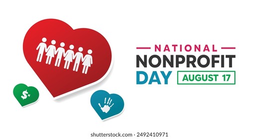 National Nonprofit Day. Great for cards, banners, posters, social media and more. White background.