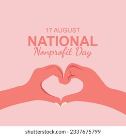 National Nonprofit Day, On 17 august. banner, Holiday, poster, card and background design