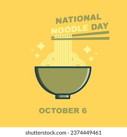 National Noodle Day October 6, vector design

