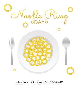 Ilustración vectorial del Día Nacional del Anillo de Fideos. Adecuado para carteles y banner de tarjetas de felicitación.