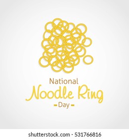 National noodle ring day. Vector Illustration