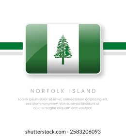 National Norfolk Flag.Vector Norfolk Button Flag. Realistic National Flag Design and Vector Template.