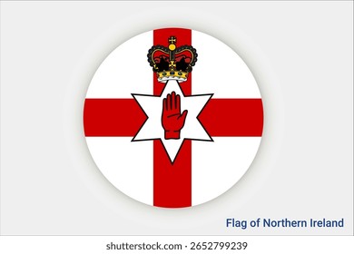 National Northern Ireland flag. High detailed flag of Northern Ireland. Europe. 3D illustration.