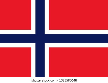 National Norway flag. Europe country. Vector eps10