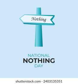 National Nothing Day. 16 January. Holiday concept. Template for background with banner, poster, and card. Vector illustration.