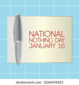 National Nothing Day . Design geeignet für Grußkartenposter und Banner