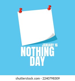 National nothing day stick note paper celebration square background flat style. Suitable for poster, cover, web, social media banner.