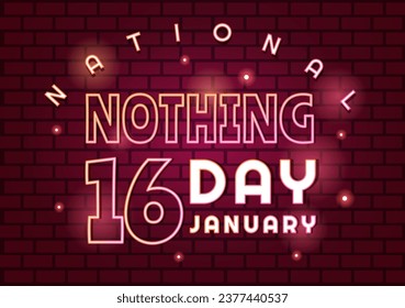 National Nothing Day Vector Illustration on 16 January of Day to Take a Break from the Hustle and Bustle of Everyday Life in Flat Cartoon Background