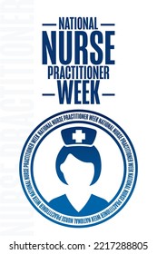 National Nurse Practitioner Week. Holiday concept. Template for background, banner, card, poster with text inscription. Vector EPS10 illustration