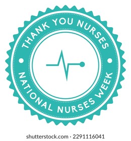 National Nurses Day Badge, National Nurses Week, Stempel, Logo, Emblem, Sticker, Nurse Day Logo, T-Shirt-Design, Health Design-Element, Nurses Day-Grüße-Vektorgrafik