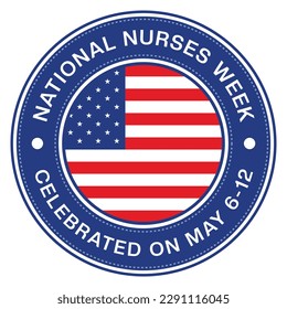 National Nurses Day Badge, National Nurses Week, Stamp, Logo, Emblem, Sticker, Nurse Day Logo, Tshirt Design, Health Design Element, Nurses Day Greetings Card Vector