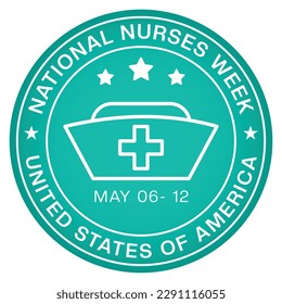 National Nurses Day Badge, National Nurses Week, Stamp, Logo, Emblem, Sticker, Nurse Day Logo, Tshirt Design, Health Design Element, Nurses Day Greetings Card Vector