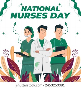 National Nurses Day – May 6, 2024, Attractive design, can be used on all social media platforms, beautiful color combination, get it now for your first purchase.