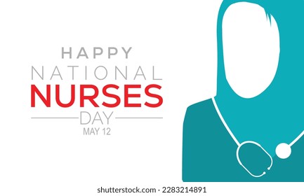 National Nurses day is observed every yerar in May. banner design template Vector illustration background.