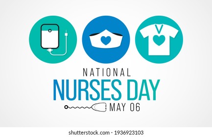 National Nurses day is observed in United states on 6th May of each year, to mark the contributions that nurses make to society. Vector illustration.