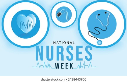 National Nurses Week. background, banner, card, poster, template. Vector illustration.