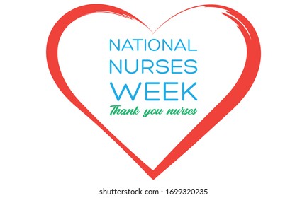 National Nurses Week begins each year on May 6th and ends on May 12th. Medical, healthcare concept. Poster, card, banner, background design. Vector illustration eps 10.