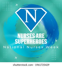 National Nurses Week begins each year on May 6th and ends on May 12th. Medical, healthcare concept. Poster, card, banner, background design. Vector illustration eps 10.
