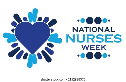 National Nurses Week begins each year on May 6th and ends on May 12th. Medical, healthcare concept. Poster, card, banner, background design. Vector illustration eps 10.