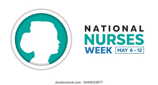 National Nurses Week. Great for cards, banners, posters, social media and more. White background.  
