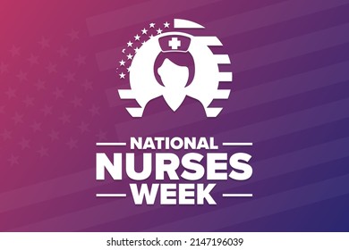 National Nurses Week. Holiday Concept. Template For Background, Banner, Card, Poster With Text Inscription. Vector EPS10 Illustration