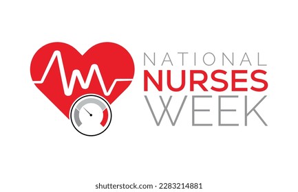 National Nurses week is observed every yerar in May. banner design template Vector illustration background.