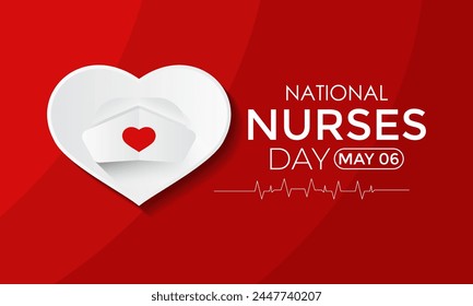 National Nurses week is observed in May 6 to 12 of each year. Thank Nurses . Banner poster, flyer and background design. Vector illustration