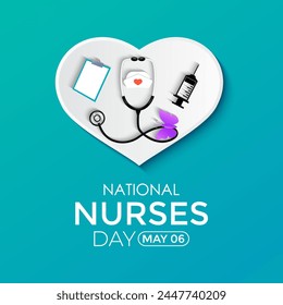 National Nurses week is observed in May 6 to 12 of each year. Thank Nurses . Banner poster, flyer and background design. Vector illustration