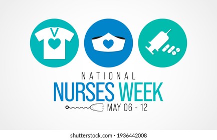 National Nurses Week Is Observed In United States From May 6 To 12 Of Each Year, To Mark The Contributions That Nurses Make To Society. Vector Illustration.