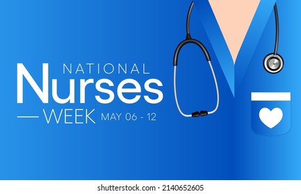 National Nurses Week is observed in United states form 6th to 12th May of each year, to mark the contributions that nurses make to society. Vector illustration